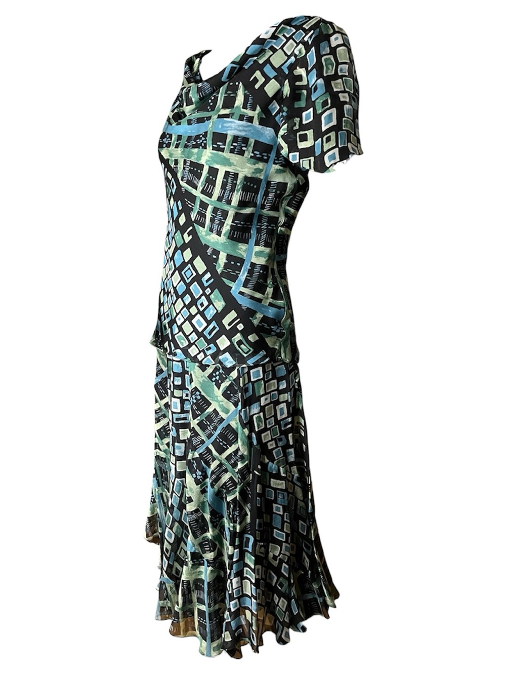 Dana Buchman petite geometric blouse skirt set